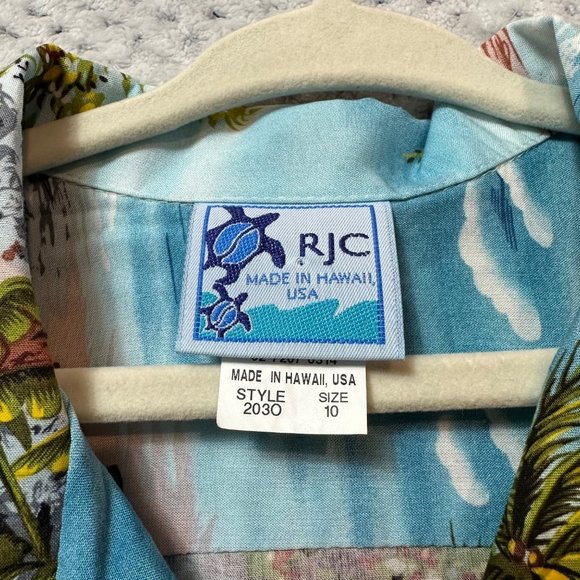 RJC Shirt Mens 10 Hawaiian Paradise Island Vacation Button Front Short Sleeve - Picture 10 of 11